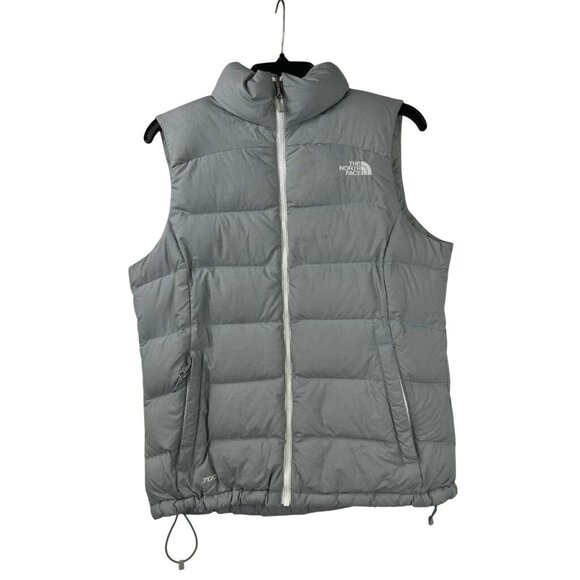 The North Face Nuptse Women's M Gray 700 Fill Goose Down Full Zip Puffer Vest - Picture 1 of 16